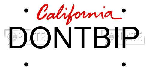 DONTBIP California License Plate