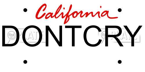 DONTCRY California License Plate