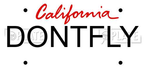 DONTFLY California License Plate