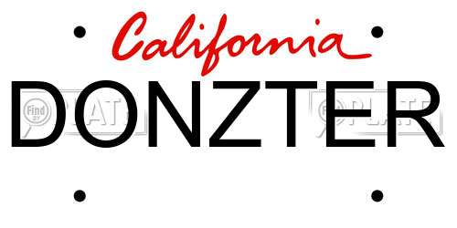 DONZTER California License Plate