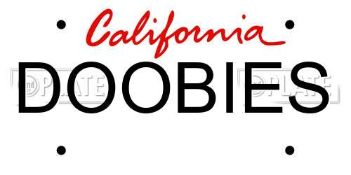 DOOBIES California License Plate