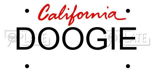 DOOGIE California License Plate