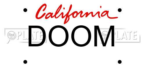 DOOM California License Plate