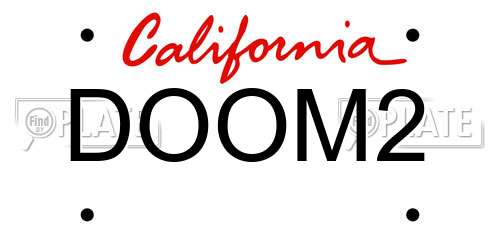 DOOM2 California License Plate