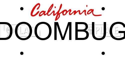 DOOMBUG California License Plate