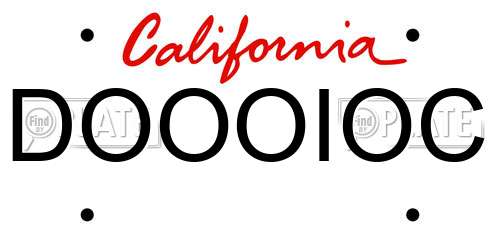 DOOOIOC California License Plate