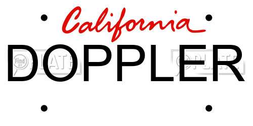 DOPPLER California License Plate