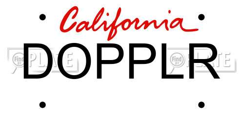 DOPPLR California License Plate