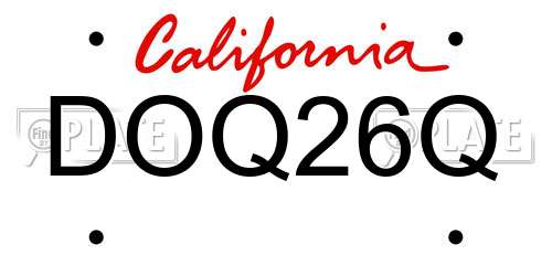 DOQ26Q California License Plate