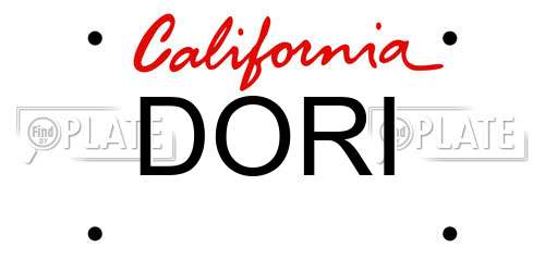 DORI California License Plate