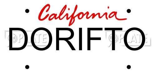 DORIFTO California License Plate