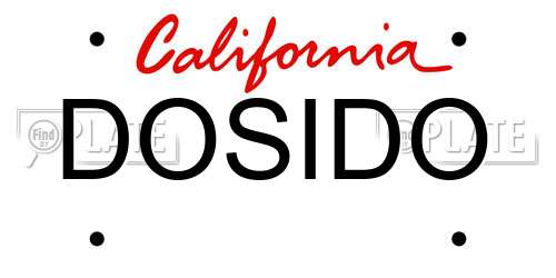 DOSIDO California License Plate