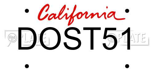 DOST51 California License Plate