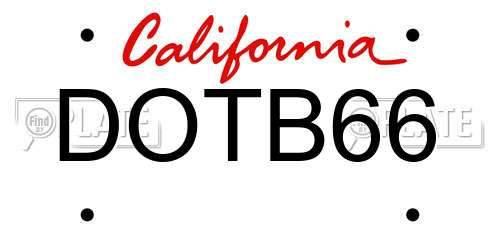 DOTB66 California License Plate