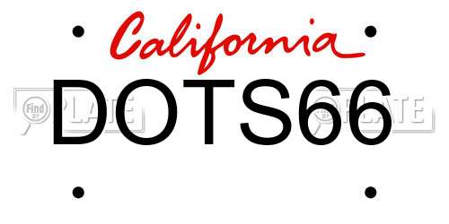 DOTS66 California License Plate