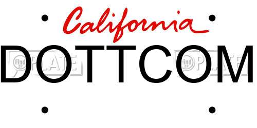 DOTTCOM California License Plate