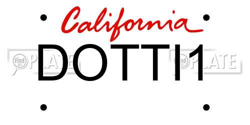 DOTTI1 California License Plate