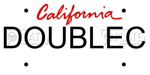 DOUBLEC California License Plate
