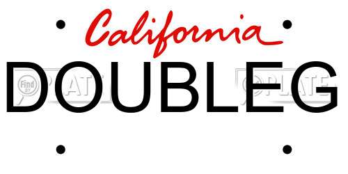 DOUBLEG California License Plate