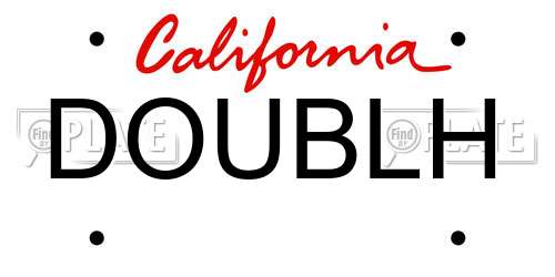 DOUBLH California License Plate