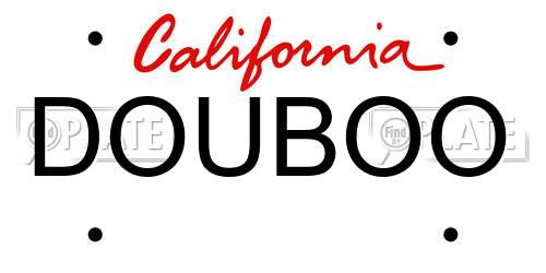 DOUBOO California License Plate