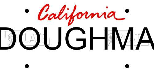 DOUGHMA California License Plate