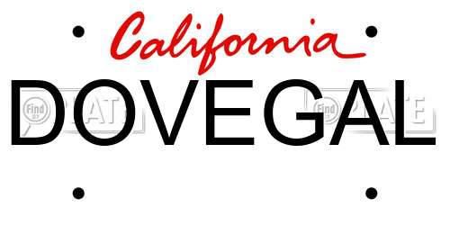 DOVEGAL California License Plate