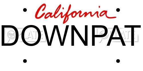 DOWNPAT California License Plate