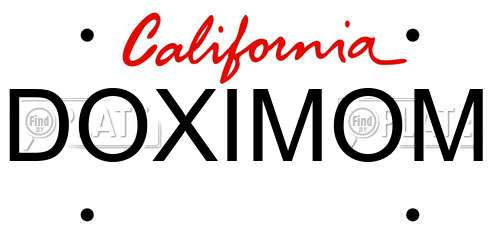 DOXIMOM California License Plate