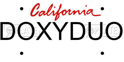 DOXYDUO California License Plate