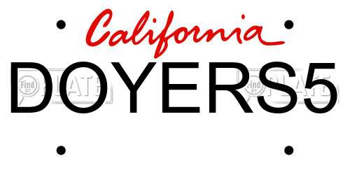 DOYERS5 California License Plate