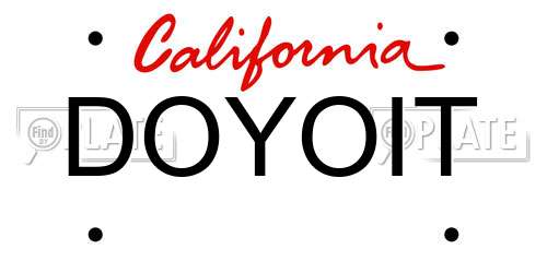 DOYOIT California License Plate