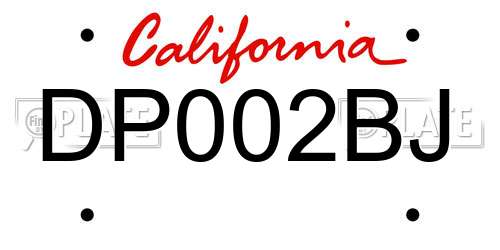 DP002BJ California License Plate