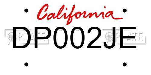 DP002JE California License Plate