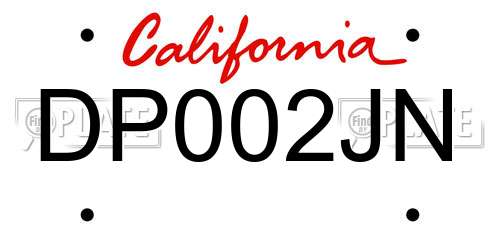 DP002JN California License Plate
