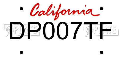 DP007TF California License Plate