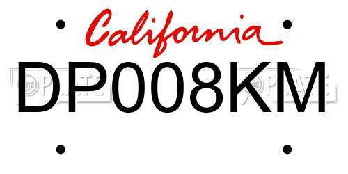 DP008KM California License Plate