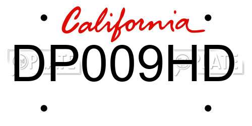 DP009HD California License Plate