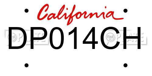 DP014CH California License Plate