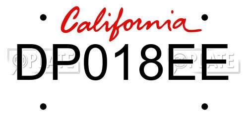 DP018EE California License Plate