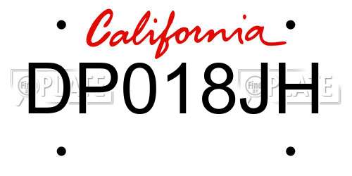 DP018JH California License Plate
