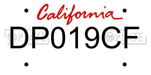 DP019CF California License Plate