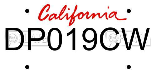 DP019CW California License Plate