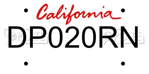 DP020RN California License Plate