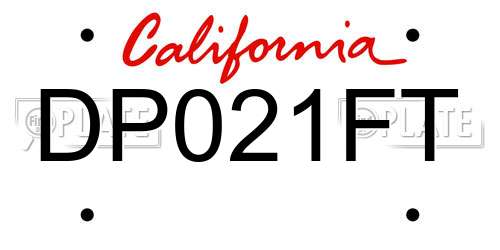 DP021FT California License Plate
