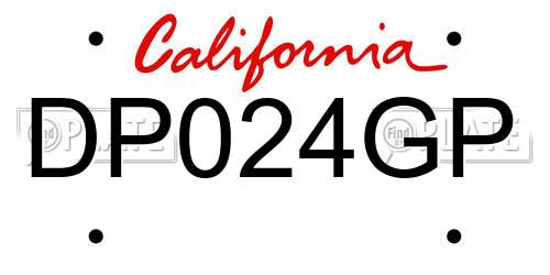 DP024GP California License Plate