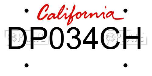 DP034CH California License Plate