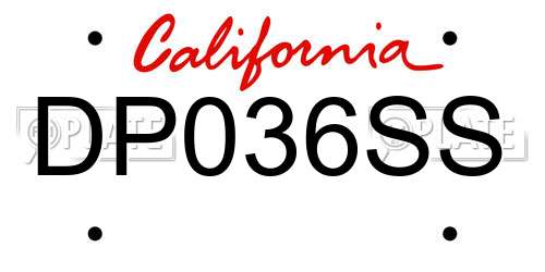 DP036SS California License Plate