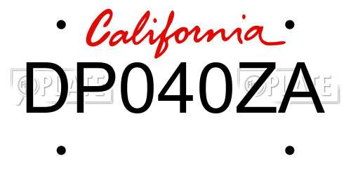 DP040ZA California License Plate