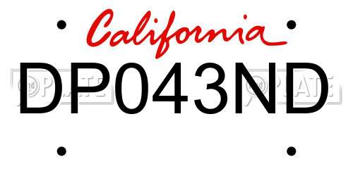 DP043ND California License Plate